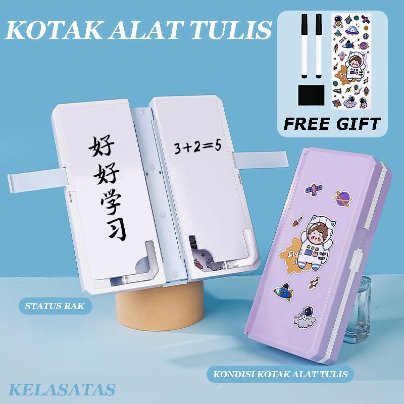 

KElASATASTempat Pensil 2IN1 Multifungsi Dengan Tatakan Buku-Dudukan Baca Yang Dapat Dilipat/Kotak