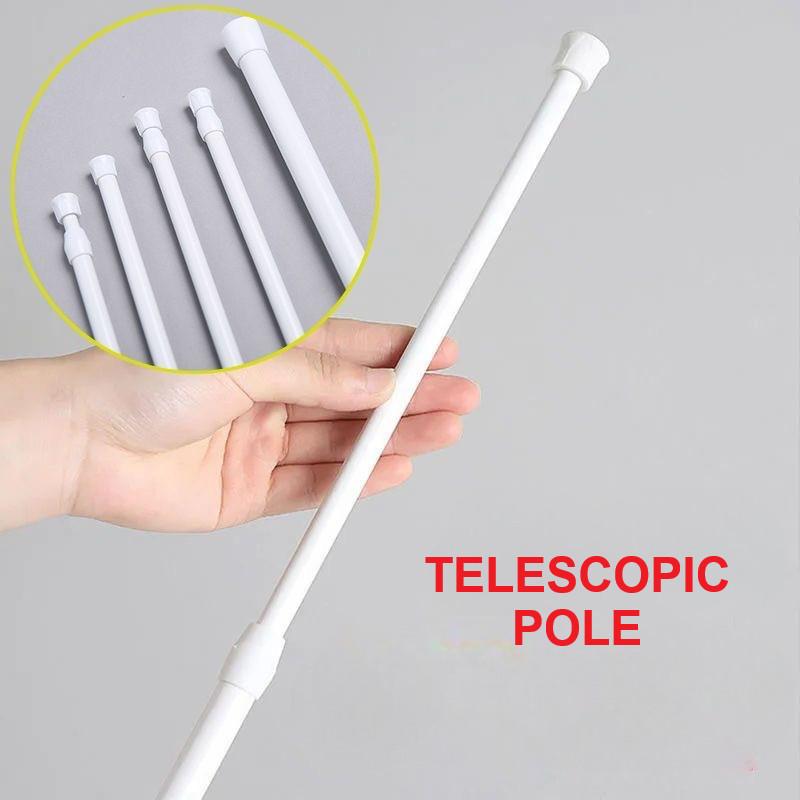 HL0770 Tiang Gorden Tongkat Fleksibel Tanpa Paku Tiang Serbaguna untuk Gorden Lemari Dapur dan Kamar