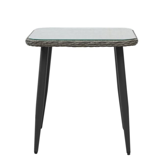 Meja Teras Rotan Sintetis INFORMA Meja Tamu Minimalis W/ Kaca