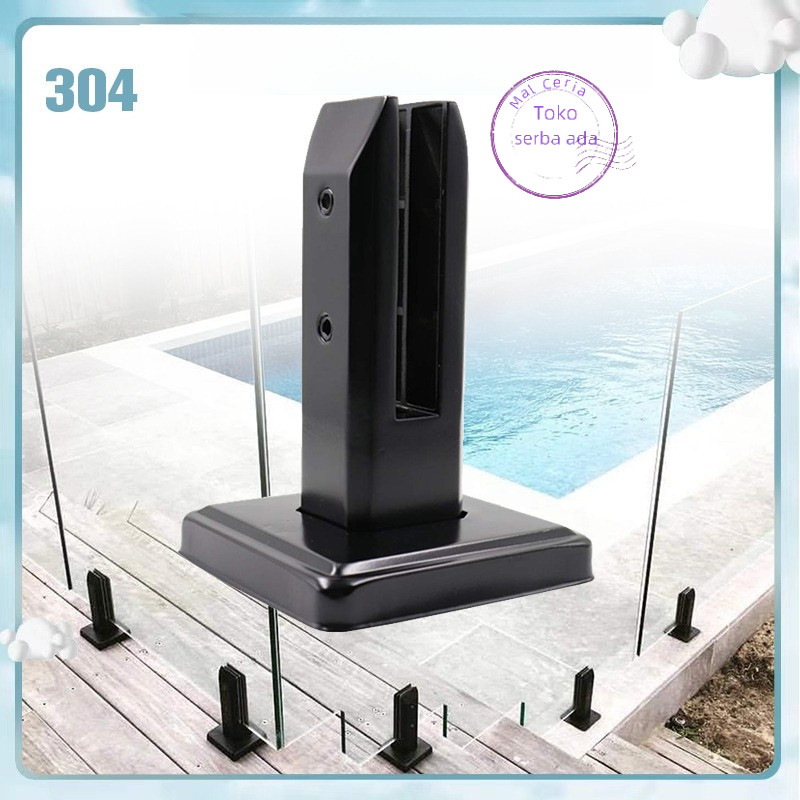 Stainless 304 Spigot/Bracket Kaca Black Matte Spigot Kaca Glass Clip Spigot Penjepit Kaca