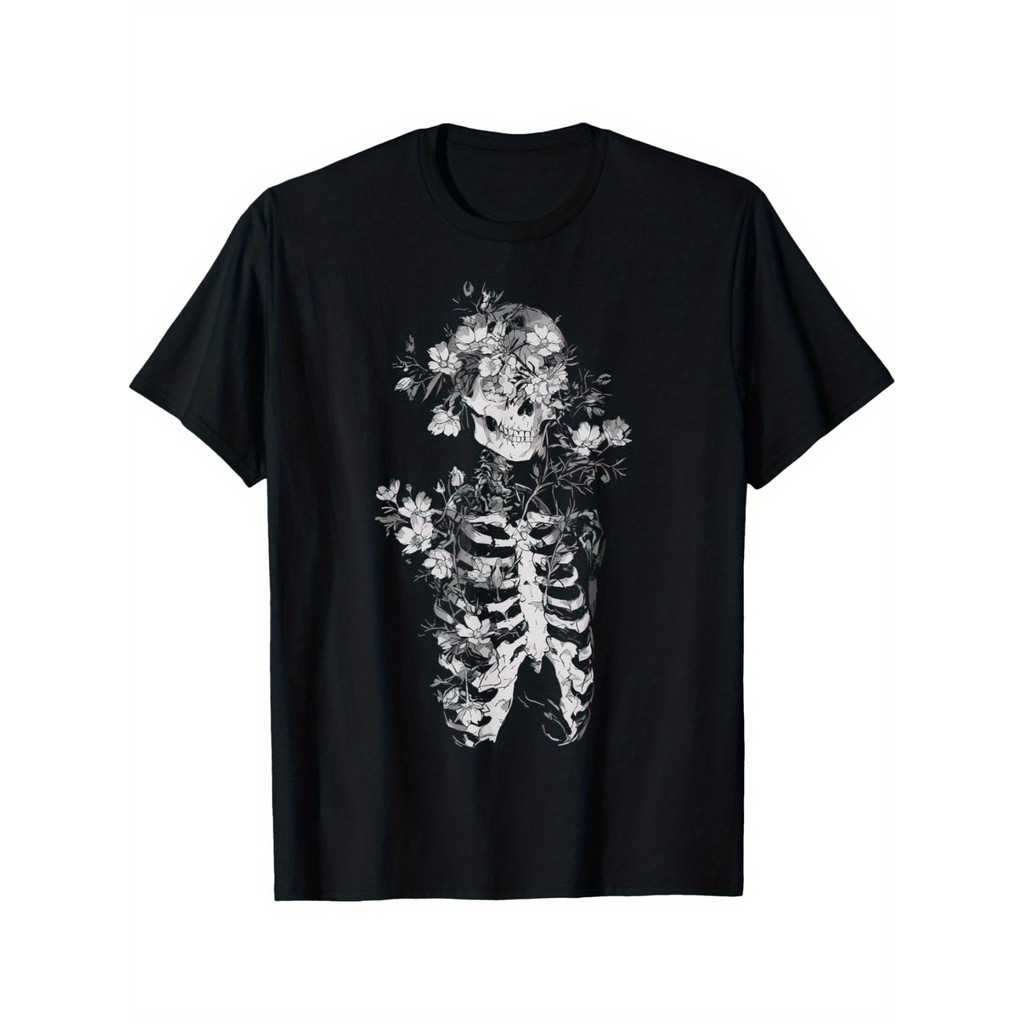 Kaos Pria Bunga Tengkorak Keren Kaos Distro Pria Kaos Nyaman Kaos Distro Pria Keren Kaos Pria Distro