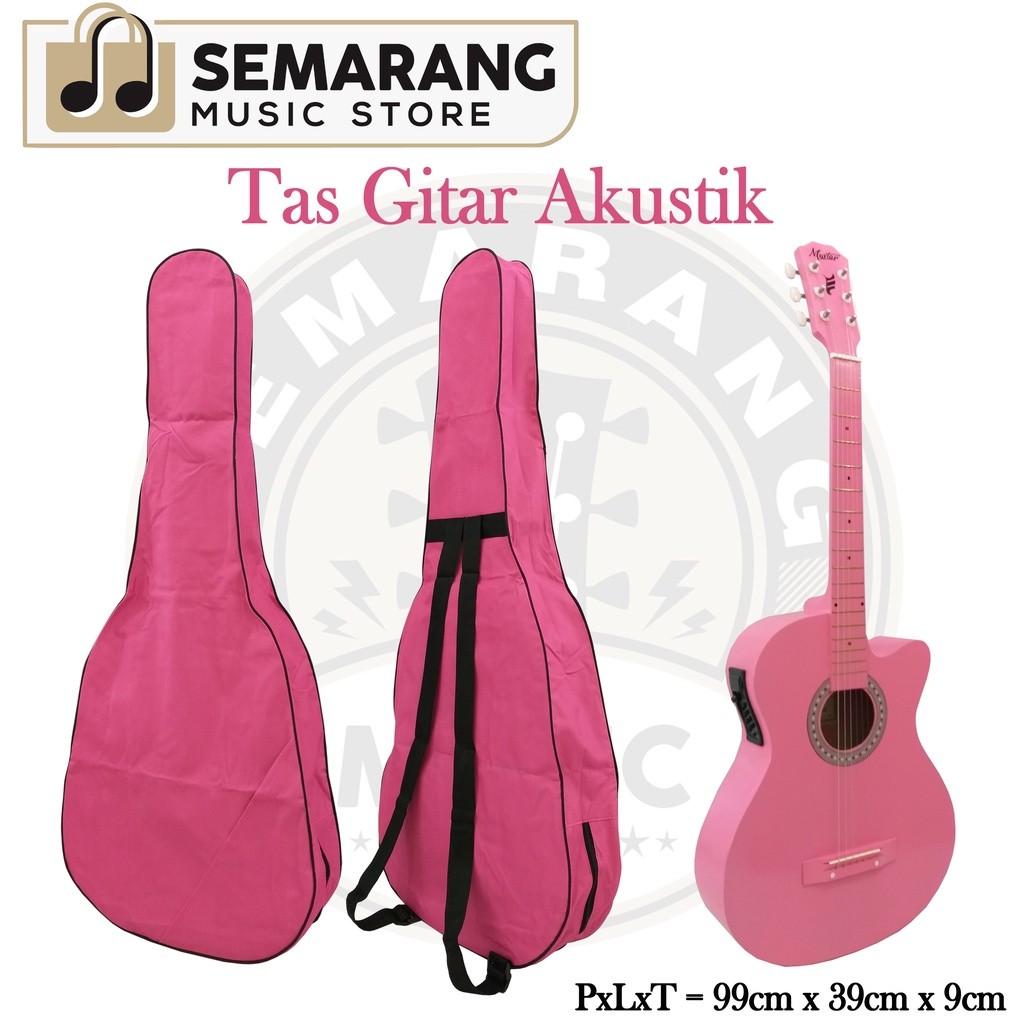 PROMO/ Tas Gitar Akustik Pink / Softcase Gitar Akustik Pink Bahan Kuat