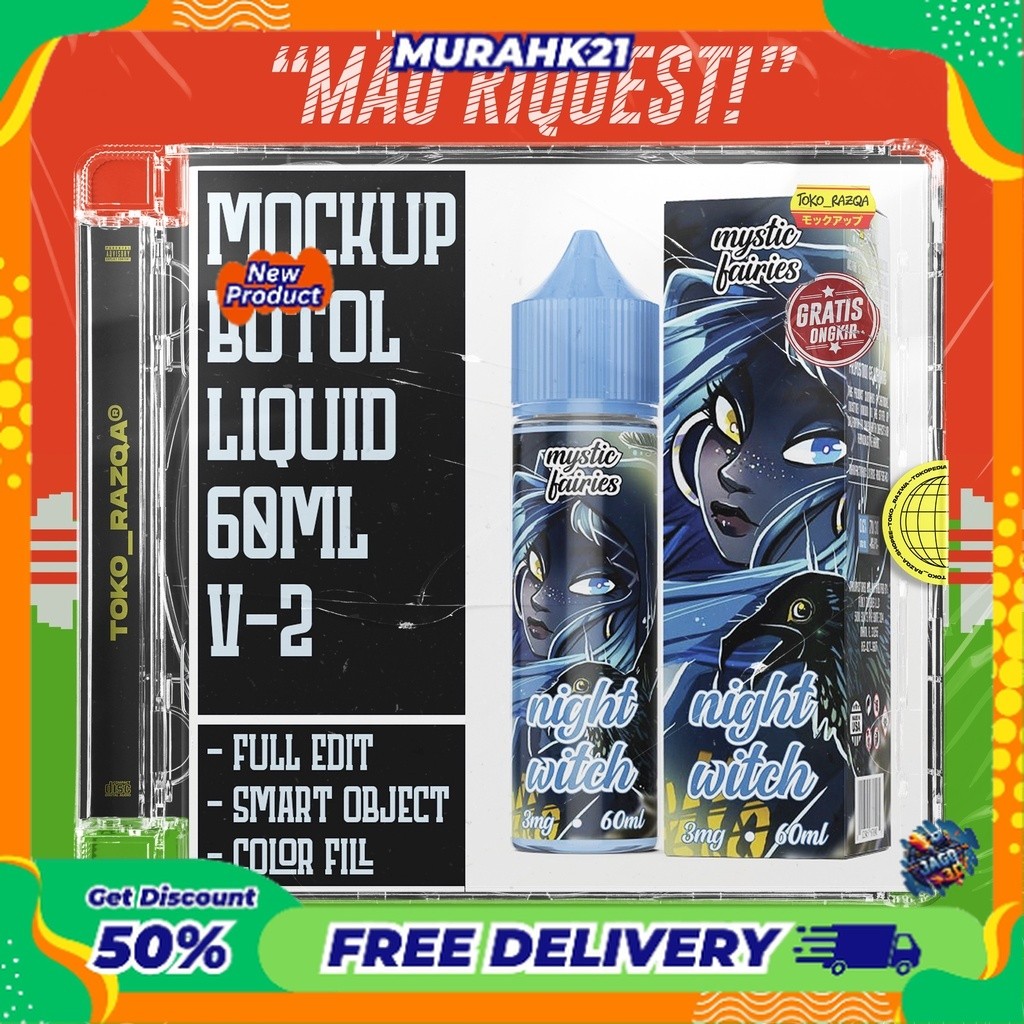 Mockup Botol Liquid 60ml V-2 ◖Mockup◗ NEW MOCKUP