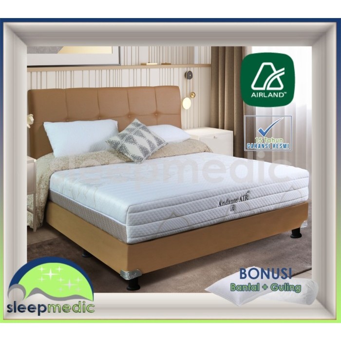 AIRLAND SpringBed ANDANTE AIR ( KASUR / SET ) 160 180 200 90 100 120 - Full SET, 140x200