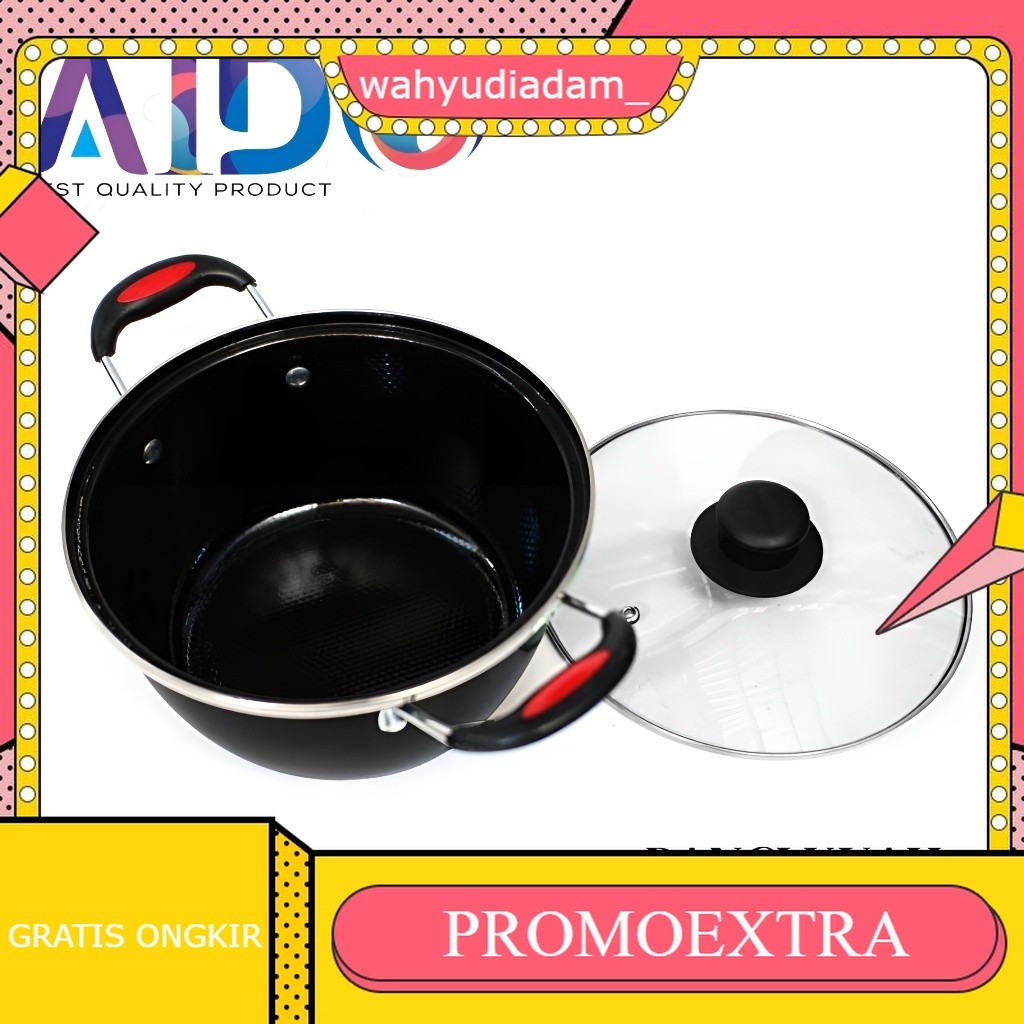 Panci Sop Banyak Ukuran / Panci Sop Enamel Stainless / Soup Pot Panci Susu Enamel