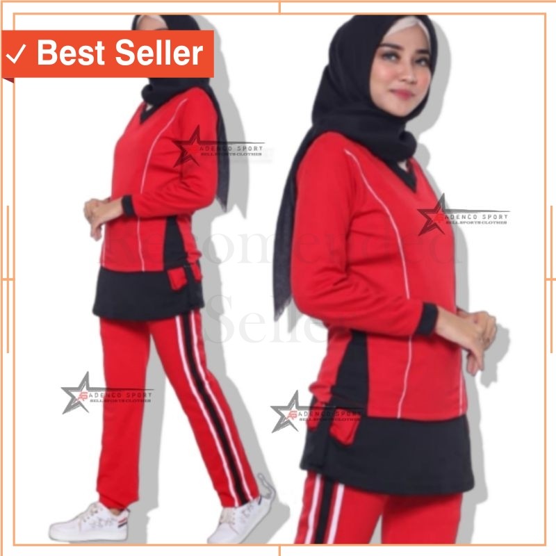 Terlengkap Style Kekinian Set Olahraga Murah / stelan senam jumbo / stelan senam plat / baju senam /