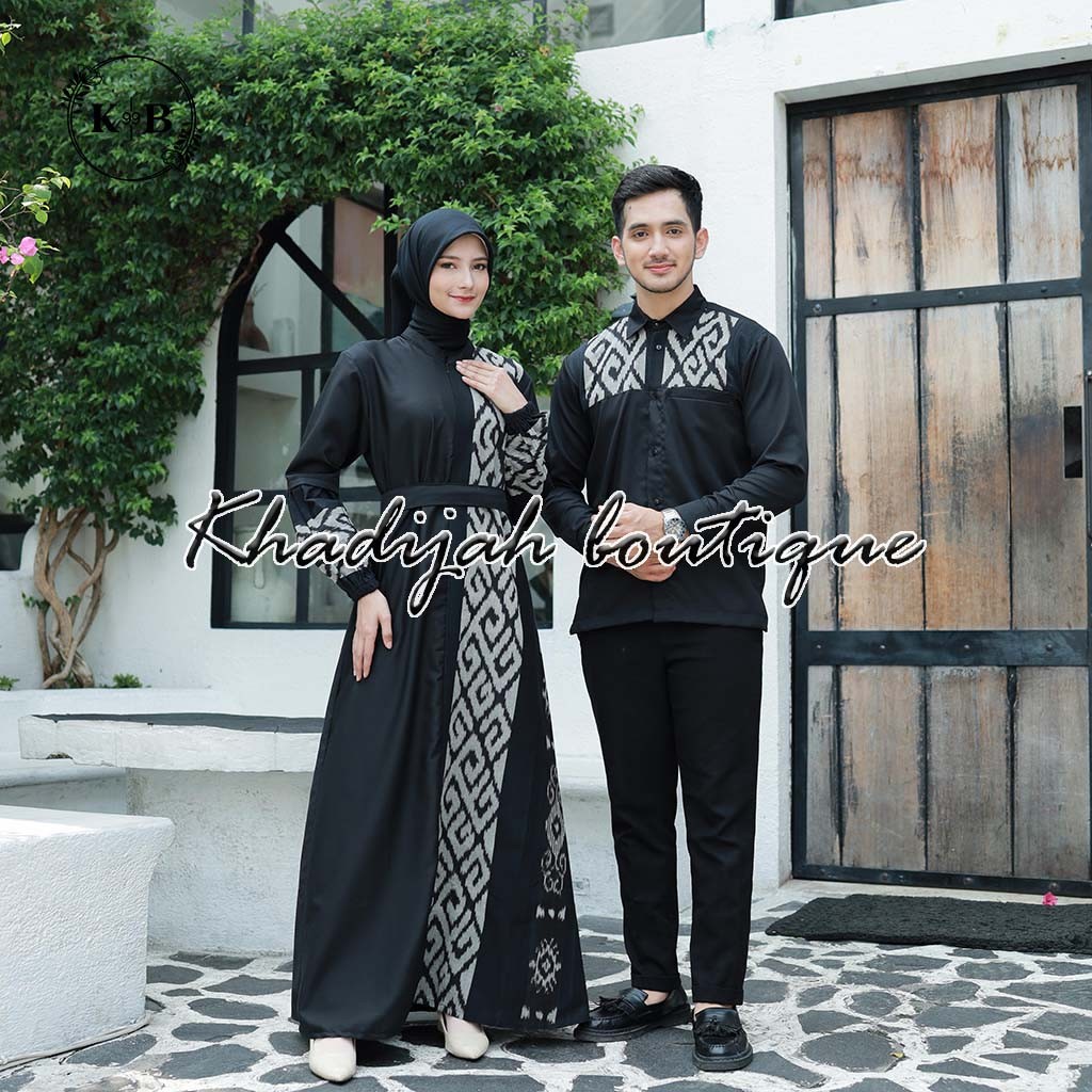 Set couple amira gamis tenun kondangan, set couple busana wanita tenun, set couple ethnic tenun tros