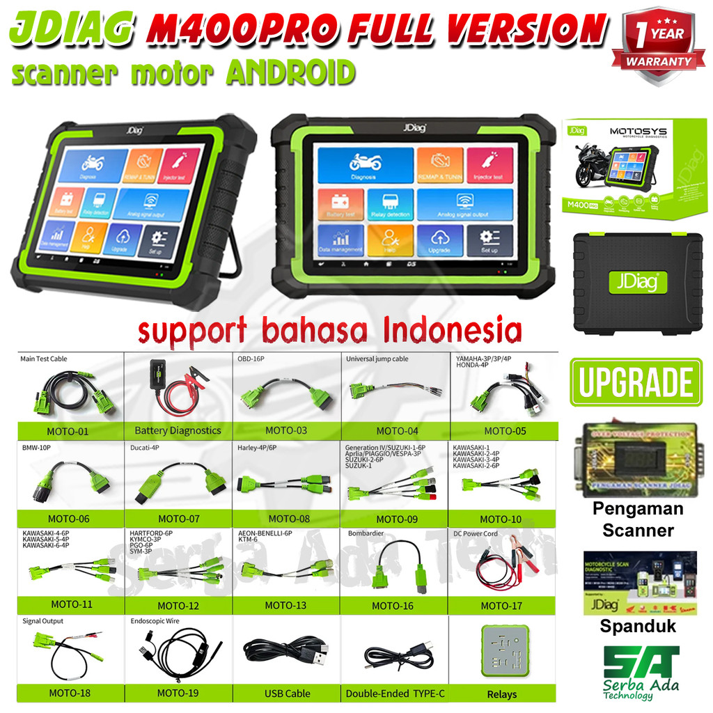 ORIGINAL JDiag MOTOSYS M400 Pro Universal Motorcycle Scanner 8" Tablet Scanner Android JDIAG M400