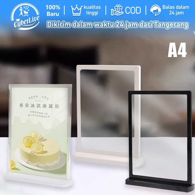 

A4 Stand Menu / Stand Brosur / Stand Akrilik / Holder Brosur Acrylic Sign Holder Untuk Cafe Atau Rumah Makan