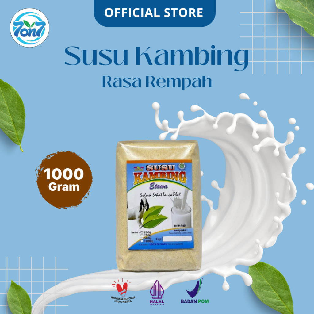 

Susu Kambing Etawa Bubuk 7on7 RASA REMPAH 1 Kg Halal BPOM