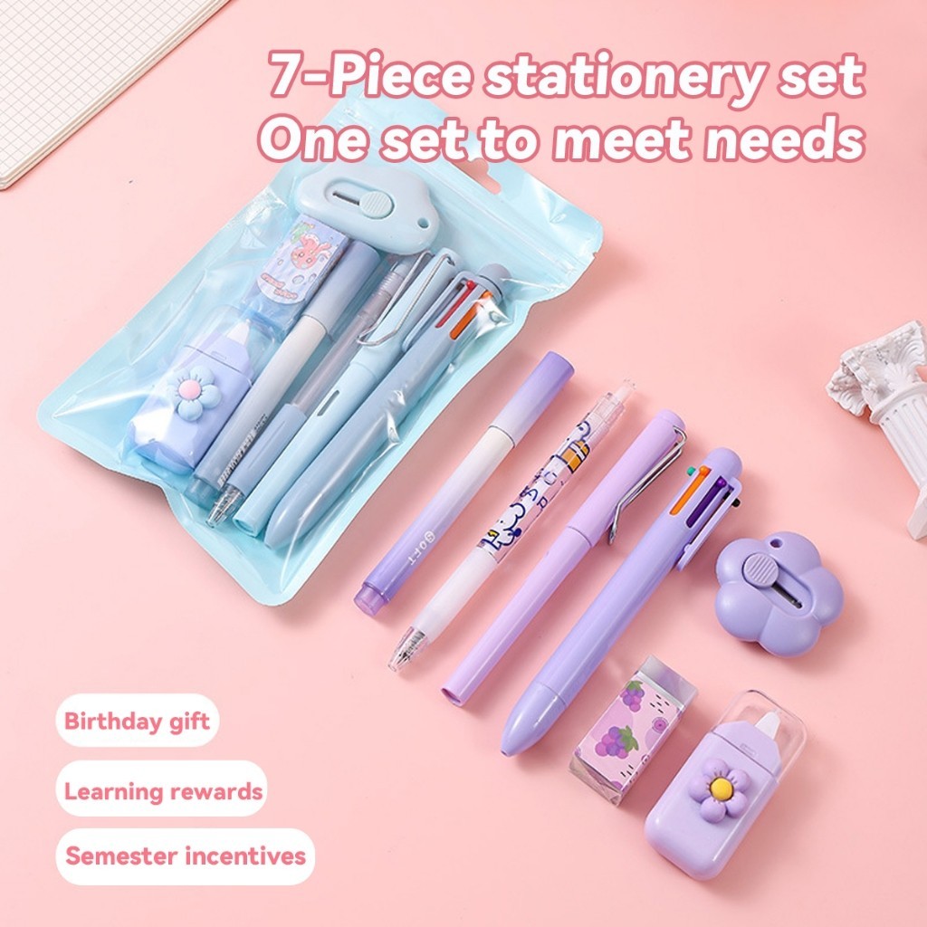 

Diskon 【Dotding】Set 7-Piece-Set Alat Tulis Kawaii Paket Hadiah Perlengkapan Sekolah Lucu Berbagai Macam Alat Tulis, Bahan Plastik Tahan Lama H566