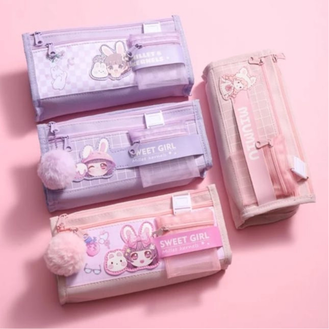 

Baru ( zwq ) K004 Kotak Pensil Ala Korean Student Motif Kartun Lucu / Kotak Pensil Karakter Kartun