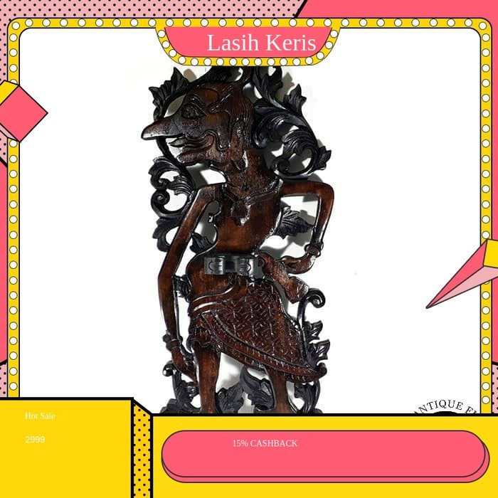 blawong keris tokoh wayang petruk kayu jati ukiran jepara KRS5