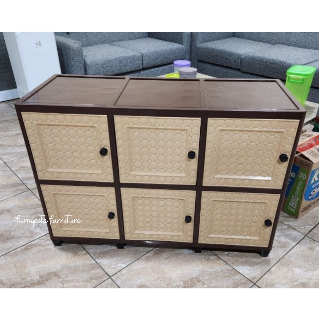LEMARI PAKAIAN Plastik Tabitha CLICKS 3 PINTU Serbaguna