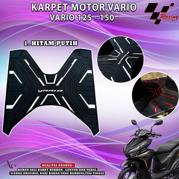 berkualitas KARPET VARIO 125 150 ABS CBS ISS OLD NEW ALAS KAKI BORDES PIJAKAN  TATAKAN MOTOR ANTI LI