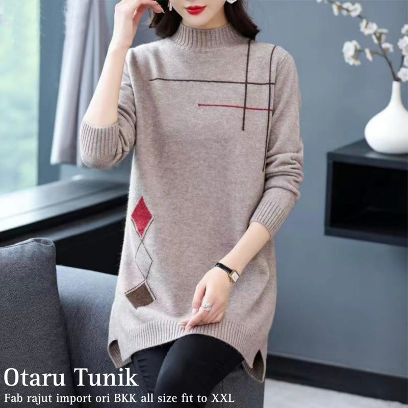 (BEST SELLER) Otaru Suki Tunik Sweater Rajut Korean Style Jumbo XXL blouse atasan pakaian baju rajut