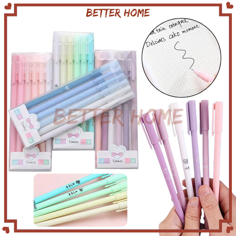 

1 Set 6Pcs Pena Gel 0.5mm Warna Pastel Pen Gel Aesthetic Pulpen Gel 6 IN 1 Warna