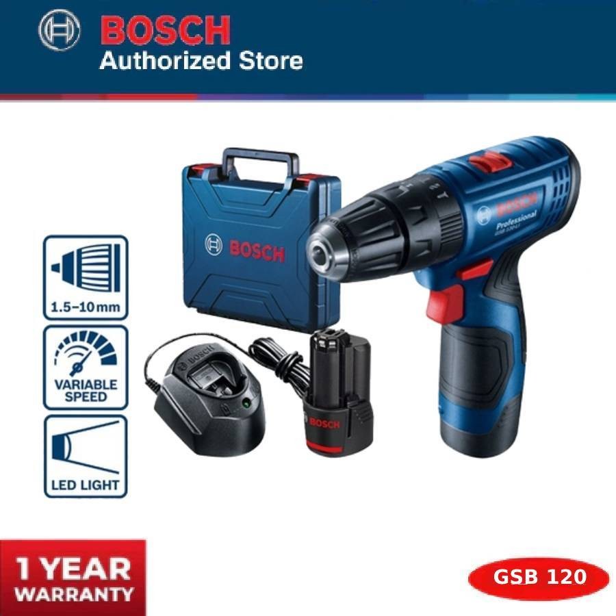 Bosch Impact Drill GSB 120 / Bor Tembok Baterai 12volt