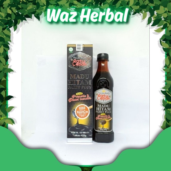 

ORIGINAL | Madu Hitam Pahit Ratu Lebah Plus Propolis Daun Insulin 470gram | Waz Herbal