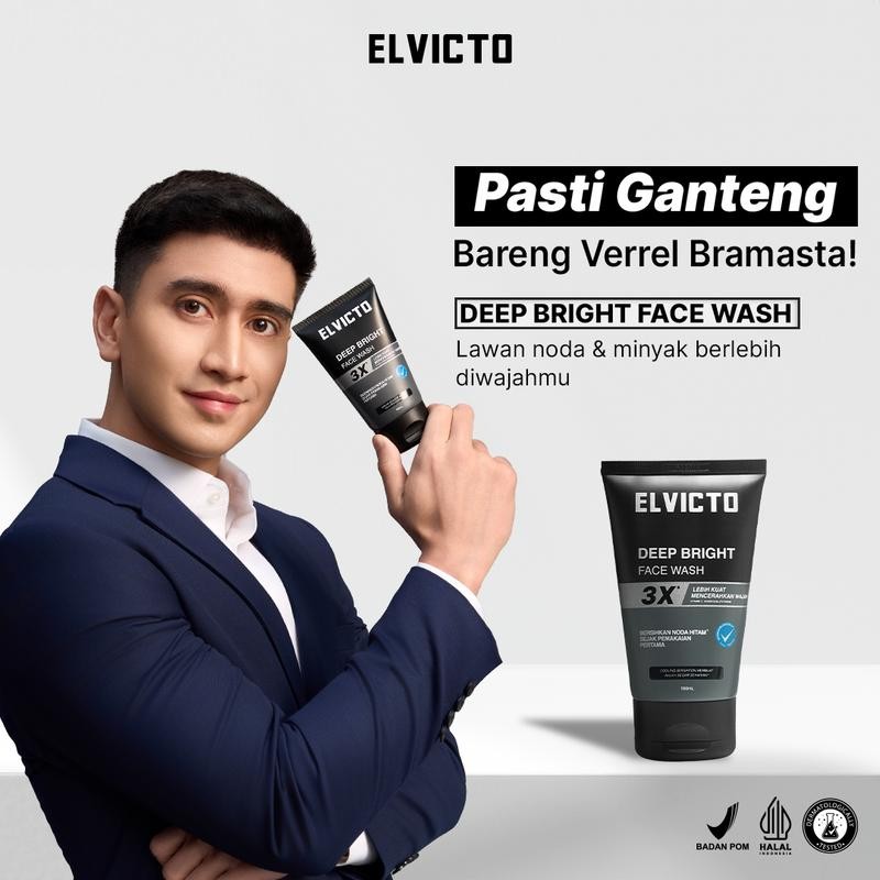 ELVICTO DEEP BRIGHT FACE WASH | Facial Wash Pria untuk Kulit Kusam & Berminyak