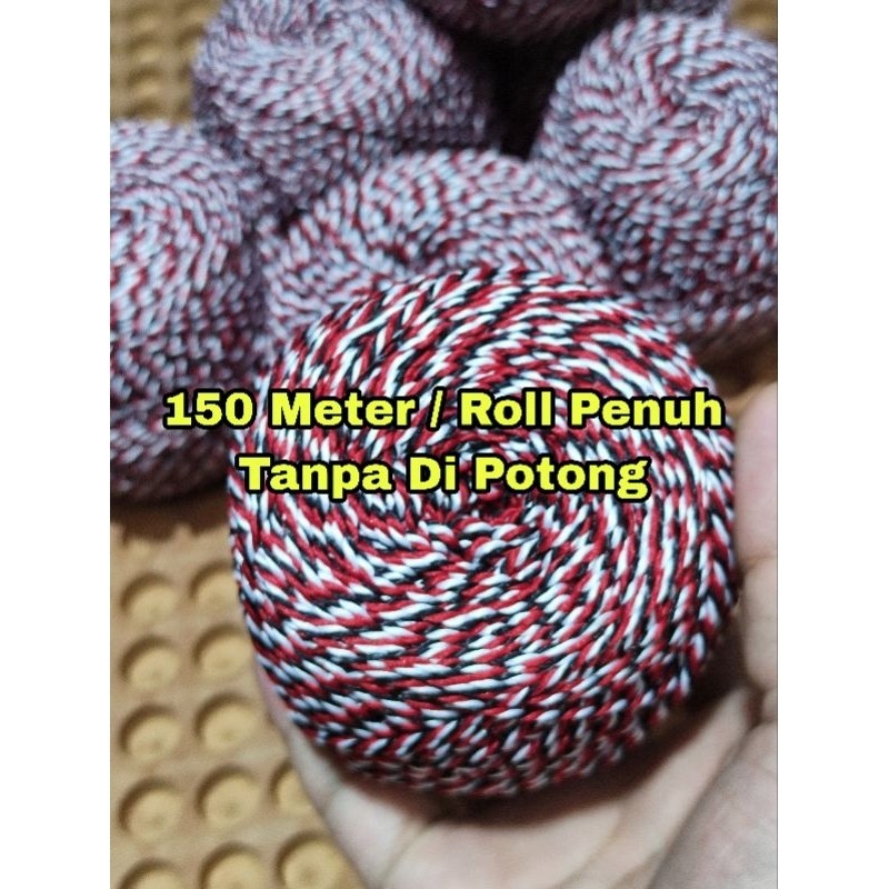 

TALI GELANG TRIDATU BALI 150 METER TALI 3 WARNA BENANG LILIT 1 ROLL FULL ROLL BESAR BENANG 2MM