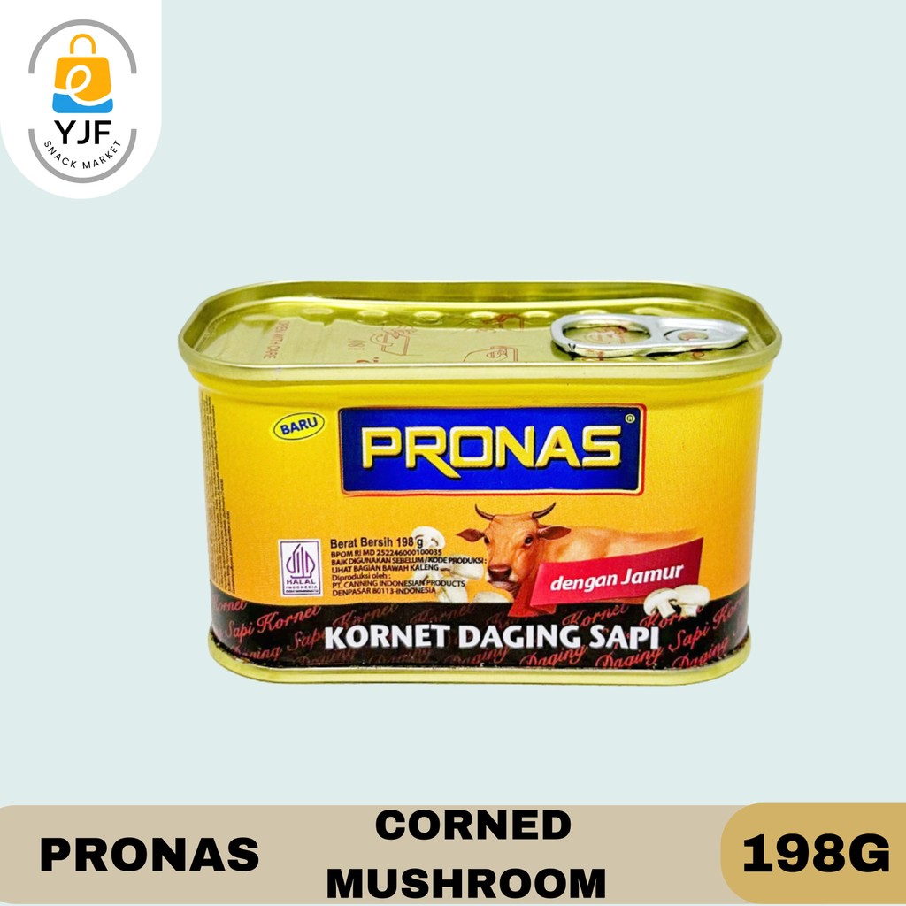 

Pronas Corned Sapi Mushroom 198G / 340G / Kornet Sapi / Kornet Sapi Jamur / Pronas Corned Beef With Mushroom