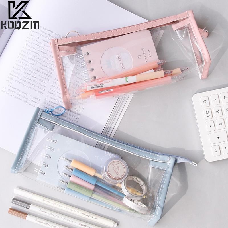 

PVC Transparent Waterproof Pencil Case Pencil Bags For Students Stationery School Supplies Portable Pen Pencil Pouch Bag