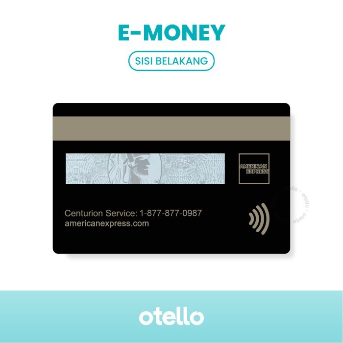 Kartu E-Money AMEX Black Card Custom eMoney eToll American Express - Print 1 Sisi