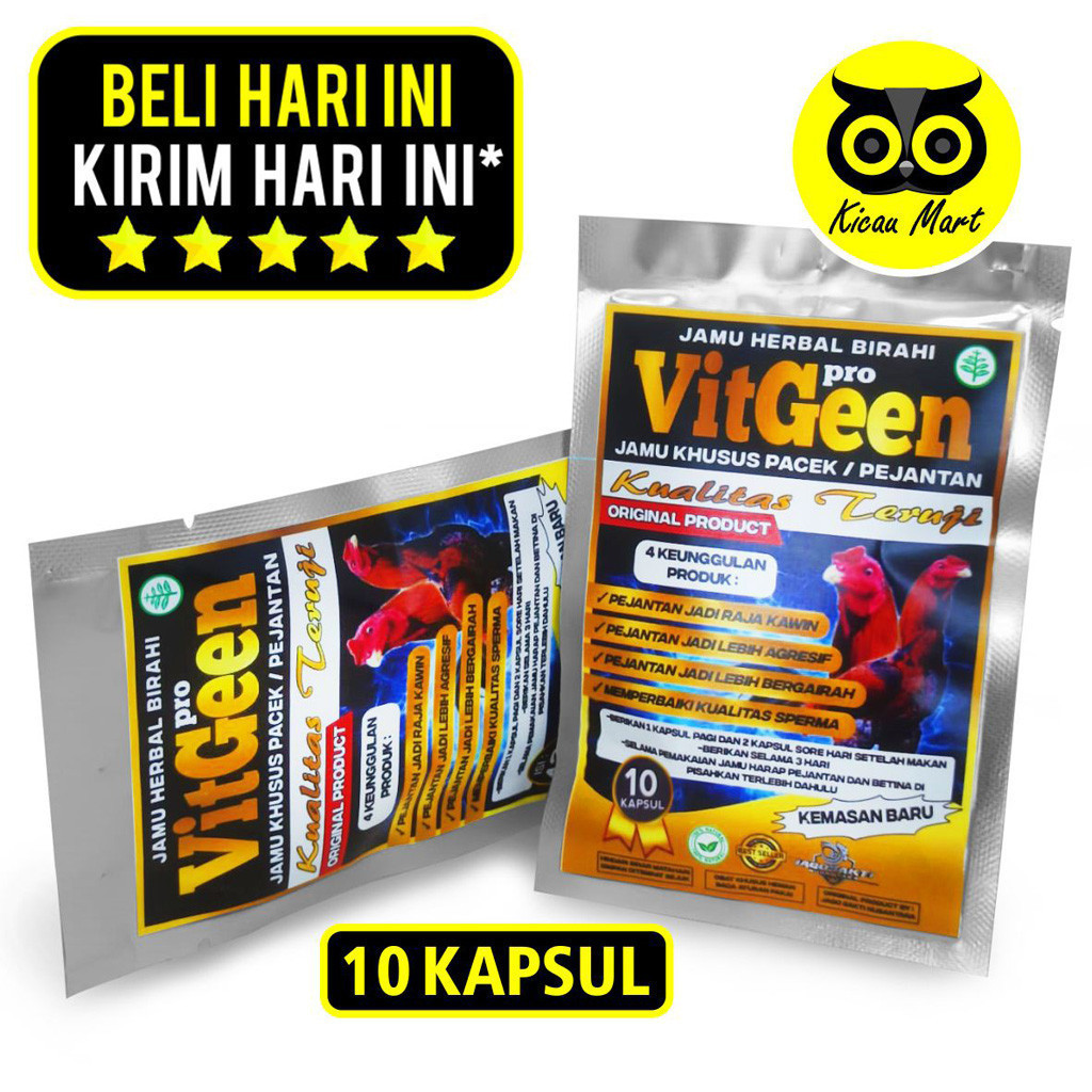 KICAU MART Jamu Ayam Herbal Birahi Ayam Hobi Hoby Jantan Jago Bangkok Aduan Petarung Vitgeen Pro 100