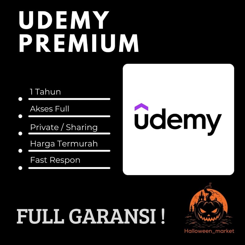 Udemy Premium 1 Tahun Garansi Serfitikat Pribadi