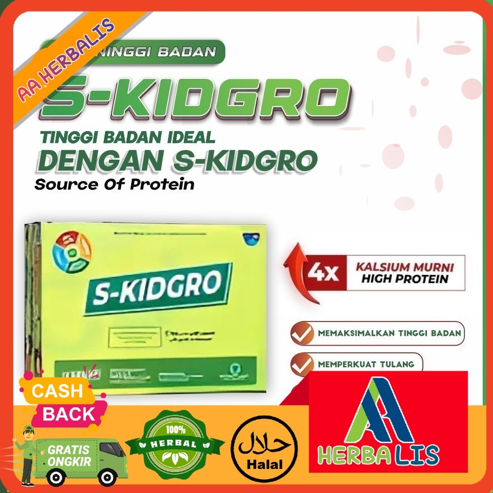 

S-KIDGRO Susu Peninggi Badan Terbaik Untuk Anak VSSTORE 1 Box 10 Sachet S KidGrow Meningkatkan pertumbuhan tinggi badan dan kecerdasan Otak