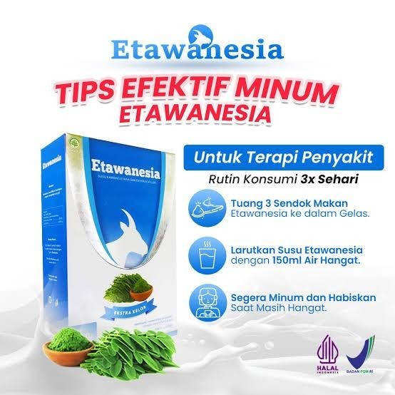 

ETAWANESIA ETAWA BIRU 100% Original Susu Kambing Etawa + Ekstrak Moringa Folium Daun Kelor Premium