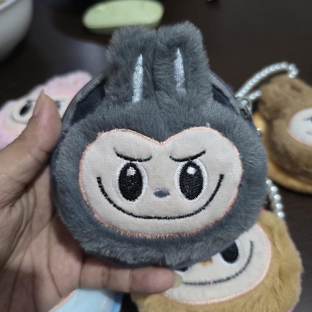 Aksesoris Tas Dompet Koin Bulu Karakter Labubu Lucu