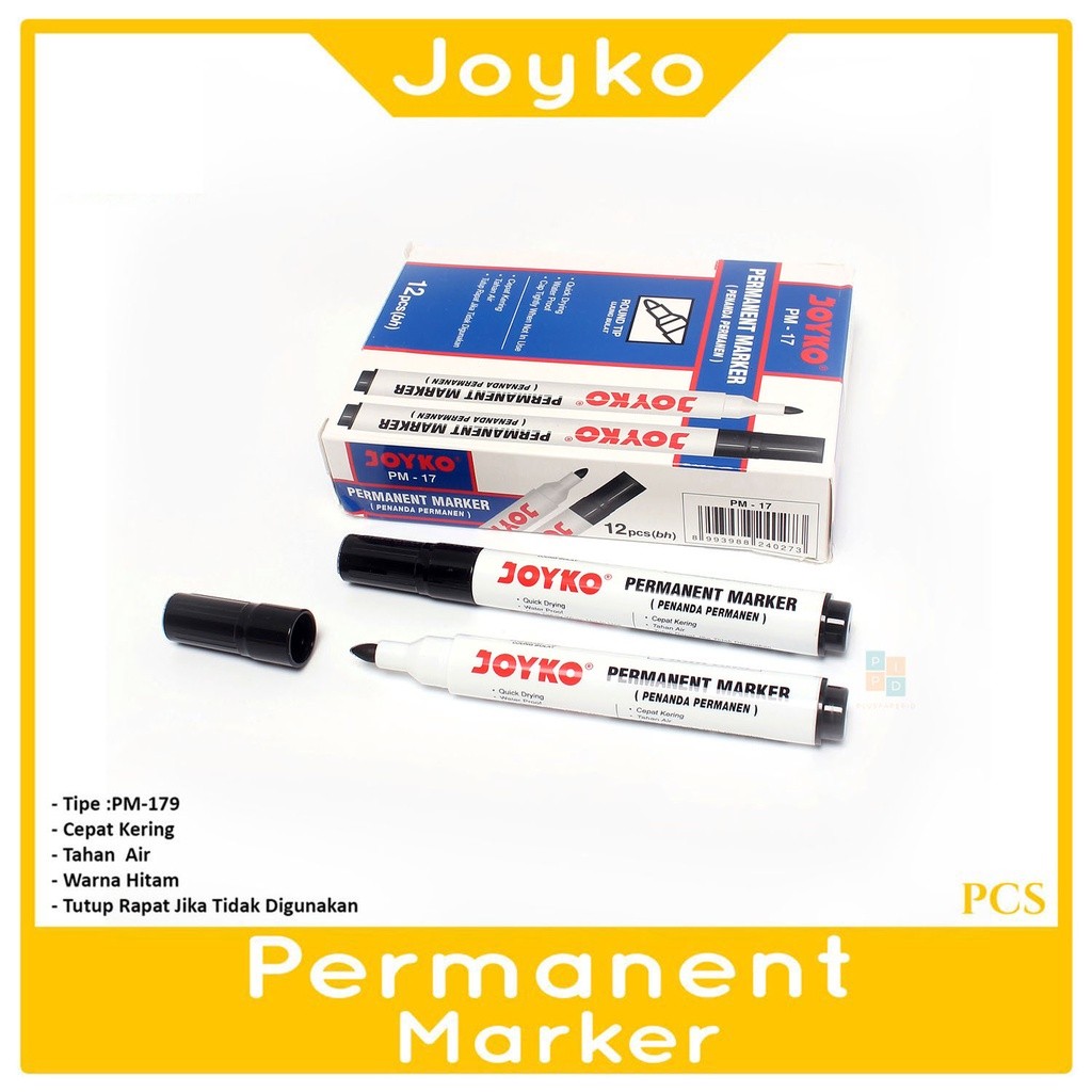 

JOYKO - Spidol Permanent PM-17 Hitam - Pcs edit