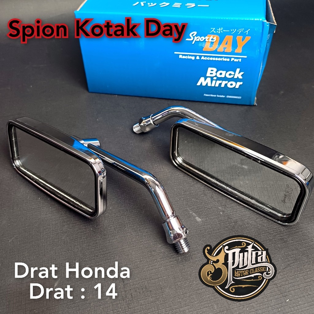 SPION KOTAK DAY KACA PUTIH SPION HONDA DAYTONA BEAT GL MEGAPRO KLX SUPRA VARIO