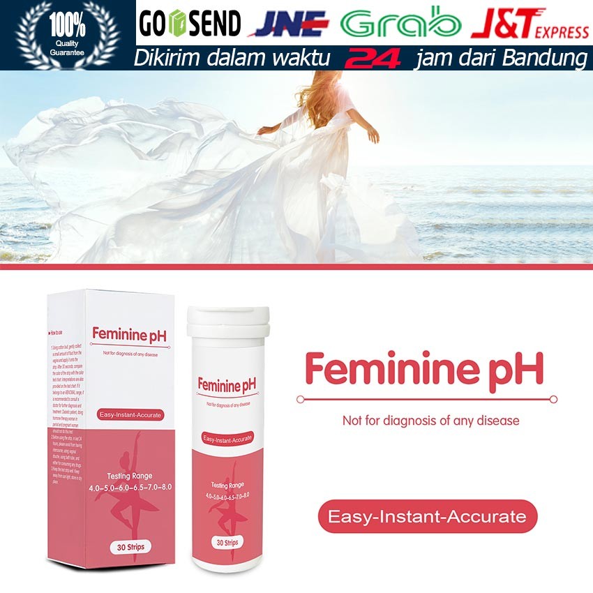 30Pcs Strip Tes pH Sekali Pakai untuk Kesehatan Vagina Wanita / Alat Tes Keputihan, Serviks, dan Alk