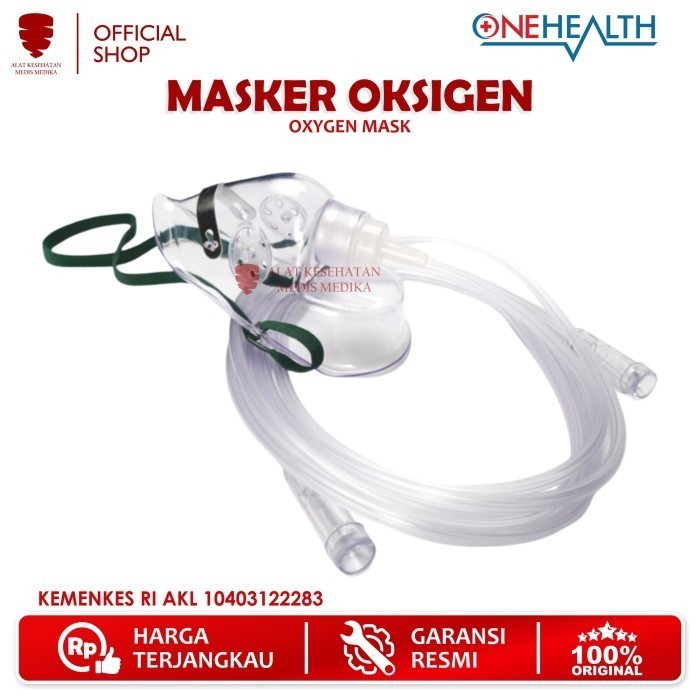 OneHealth Masker Oksigen Bayi Anak Dewasa Oxygen Mask S M L Infant Baby Child Adult Selang Sungkup P