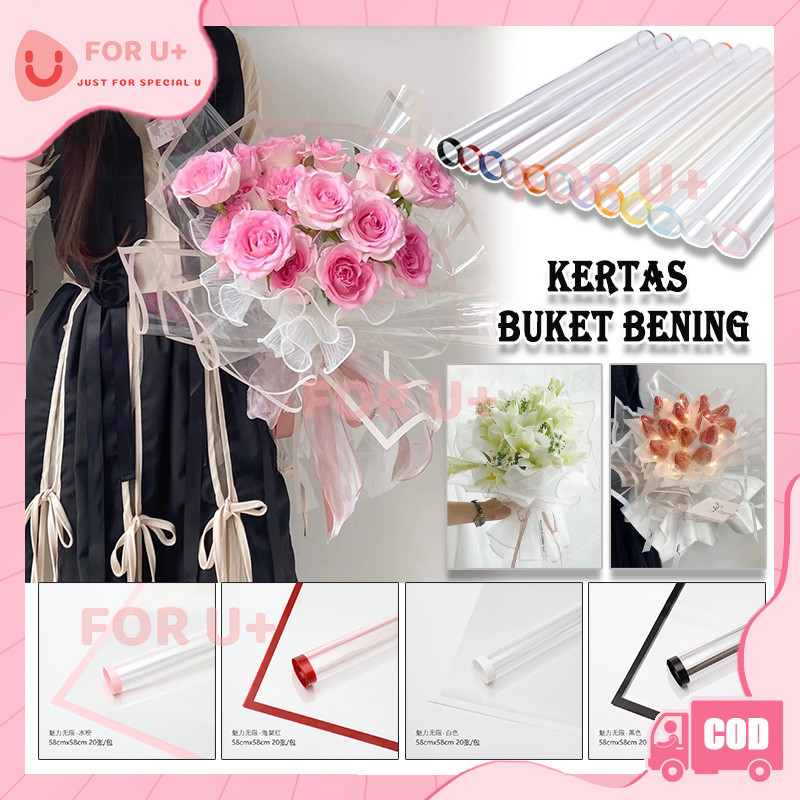 

(20 Lembar) Flower Wrapping Transparant Line Color Kertas Buket Bunga/Flower Wrapping Paper