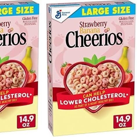 

Sereal Strawberry Banana Cheerios Whole Grain Oats Breakfast Cereal Large Size 14.9 OZ | Cheerios Strawberry Banana Healthy Cereals