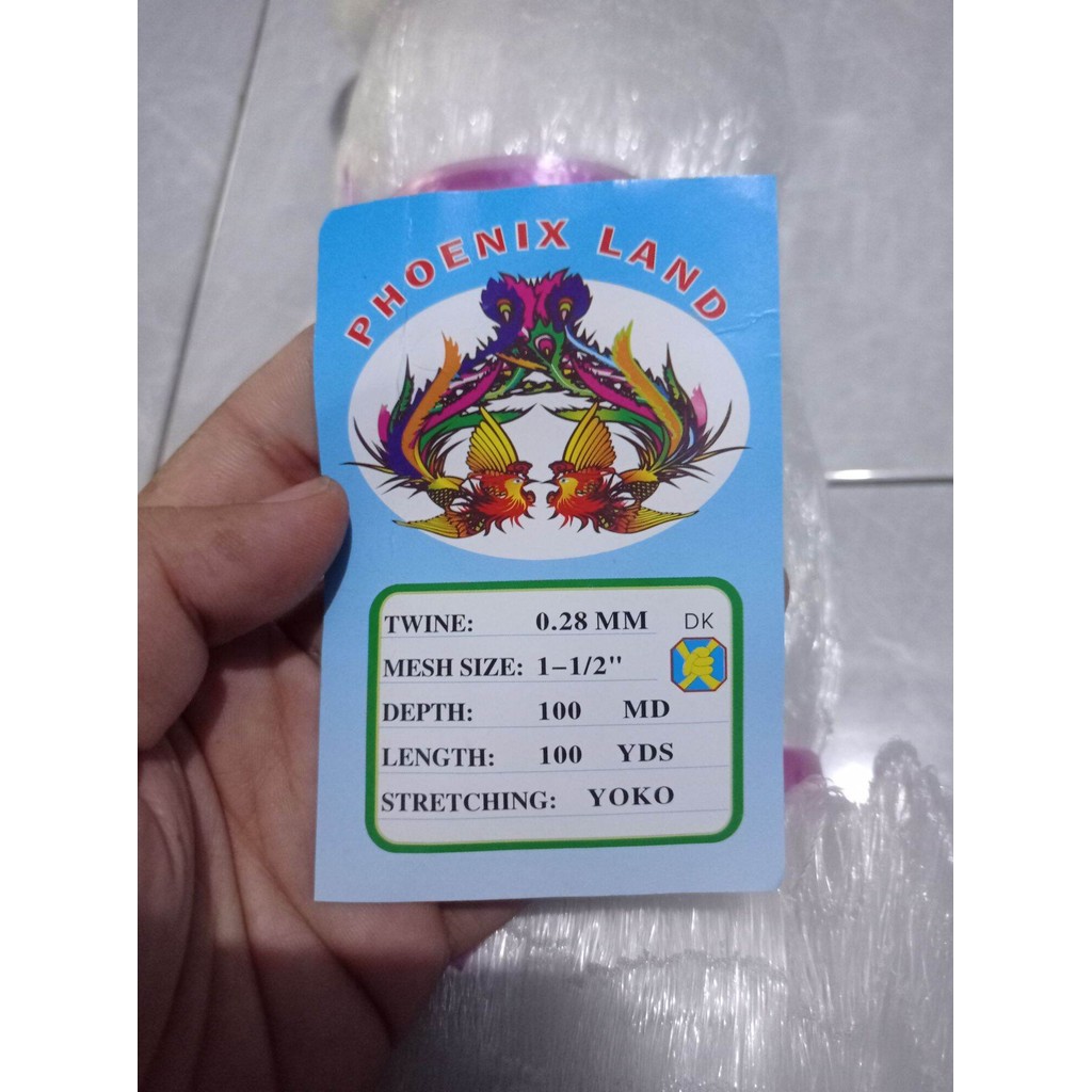 Jaring ikan 0.28 1½ inchi 100md/100yds Yoko jaring ikan senar jaring bahan jala pukat ikan