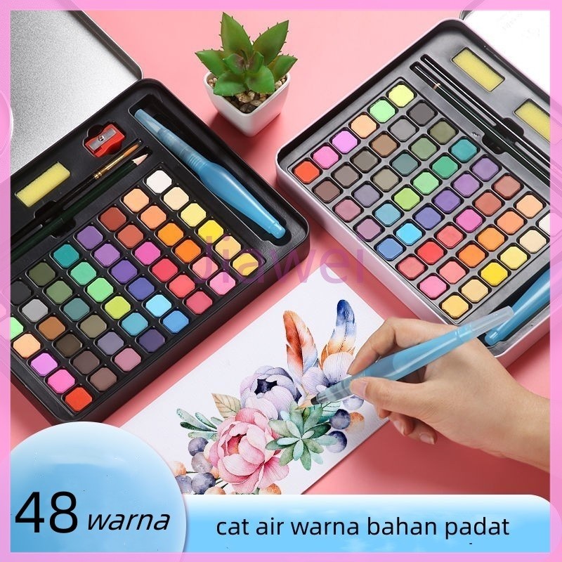 

Jiawei cat air warna 36 dan 48 warna /alat cat air warna per set ( sudah termasuk kuas dan kertas lukis)