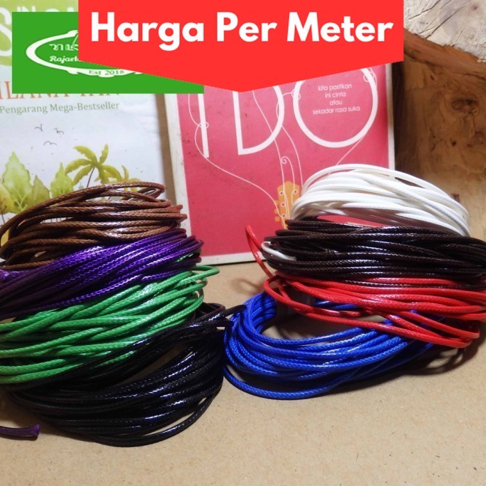 Tali Kulit Korea 2mm | Tali Bahan Gelang | Tali Lapis Lilin | Meteran