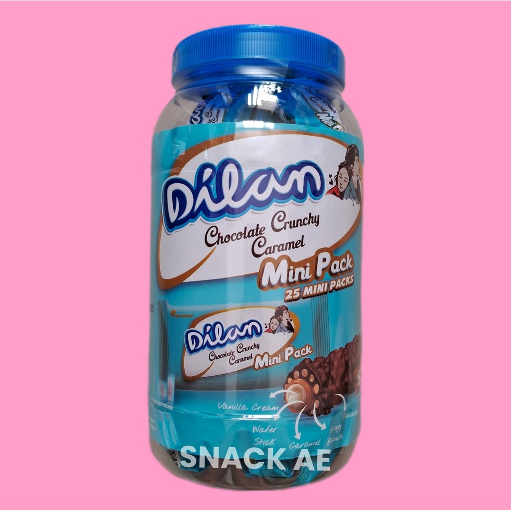 

Garuda Food Dilan Chocolate Crunchy Caramel Mini Pack Jar / Toples isi 25 Mini Pack