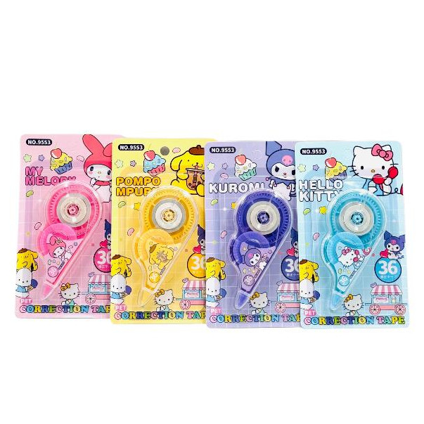 

( StaLand ) CORRECTION TAPE SANRIO 9553 / Tip-Ex Kertas Anak Sanrio Kuromi My Melody Pompompurin Helly Kitty 9553