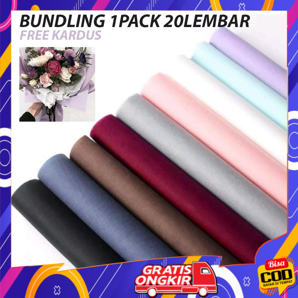 

(2) BUNDLING 1 PACK ISI 20 LEMBAR KERTAS ANTI MINYAK / FLORIST KOREA HAMPERS / PAPER CRAFT WRAPPING PACKAGING SAMPUL COD