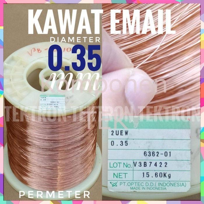 Kawat Tembaga 0.35mm Email Coil Trafo Motor Jumper permeter min 10mtr