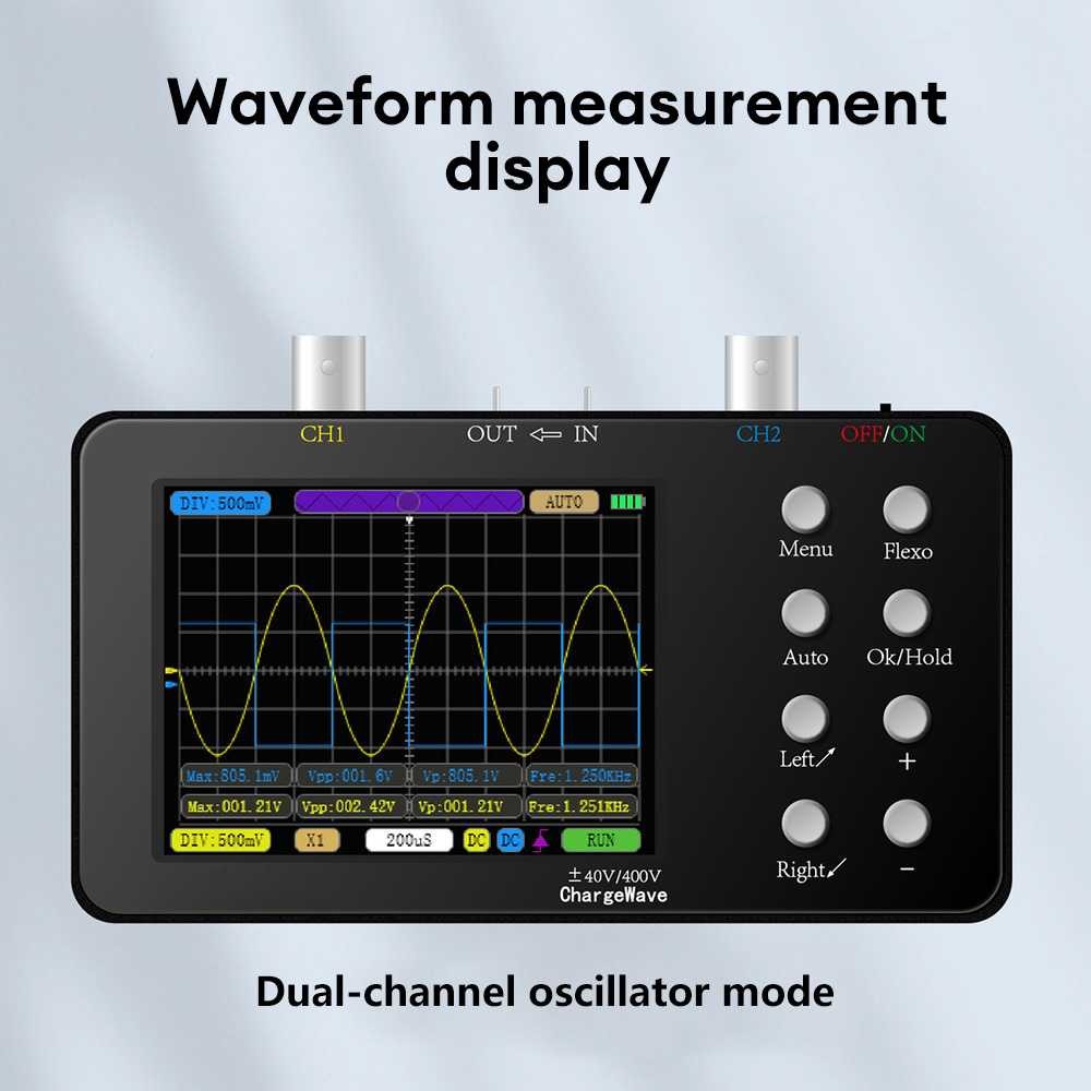 

AJSSHOP ENGINEER Oscilloscope Digital Dual Channel Lissajous Mode 3.2 Inch - SCO2