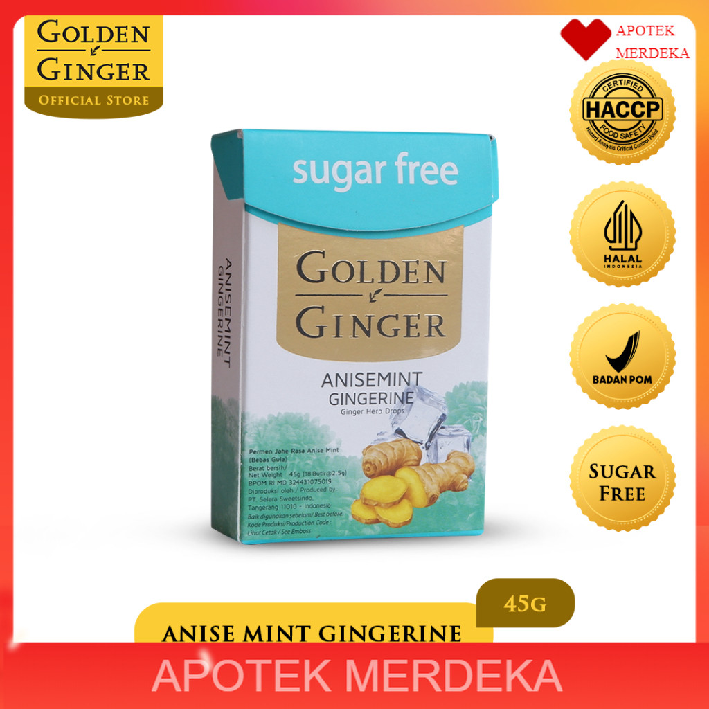 

Golden Ginger Anise Mint Gingerine Sugar Free 45 gr
