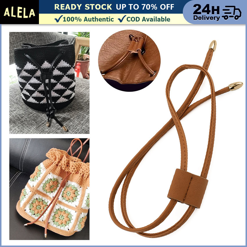 Tali Serut Kulit Shoulder Bag Aksesoris Tas Slempang Rajut Wanita Warna Coklat Putih Hitam