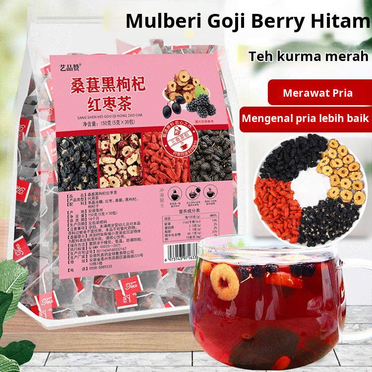 

100% Asli✨COD✅【Kaya Antioksidan & Bergizi】Teh Bunga Kurma Merah Murbei Hitam/Wolfberry Merah Kombinasi Teh Buah/Teh Kering Dikemas Individu/Baik untuk Kulit dan Hati/Begadang Teh untuk Pemulihan Energi